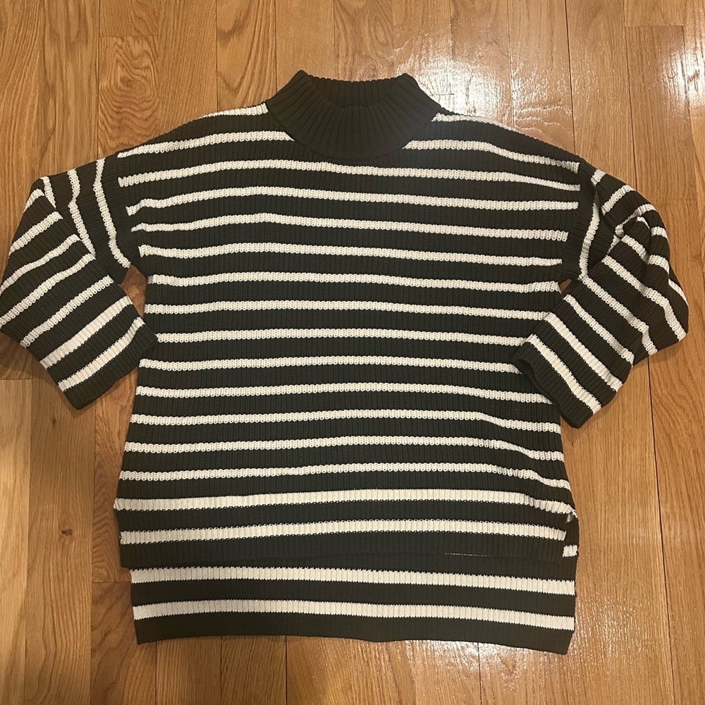 Apiece Apart - Eco Carolina Pullover - Olive Stripe - Picture 2 of 4